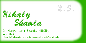 mihaly skamla business card